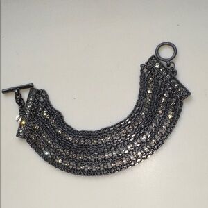 Kenneth Cole Multi strand Gunmetal and Crystal Bracelet